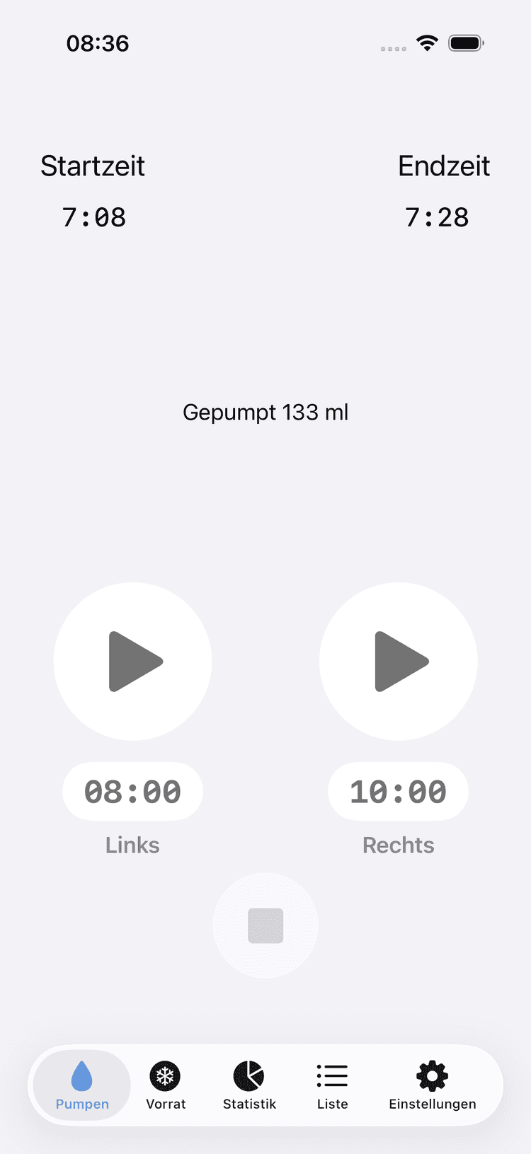 Pumpe app screenshot