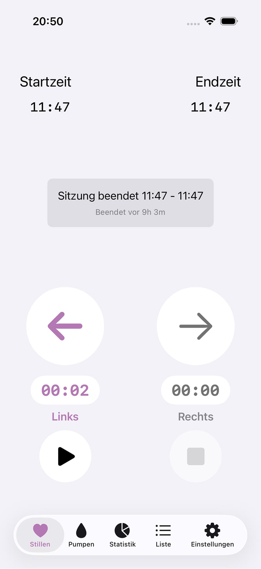 App tracking screen