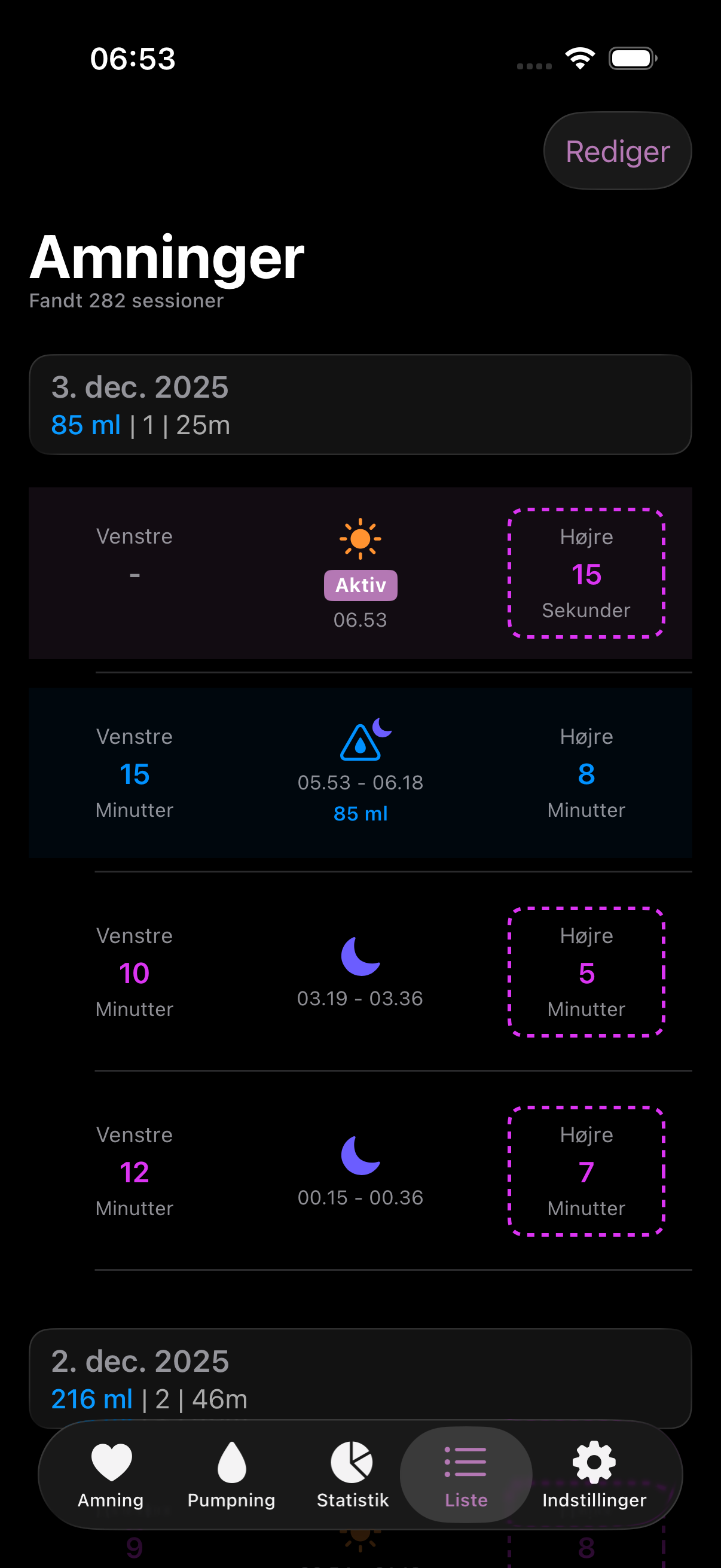 Amme app list dark mode