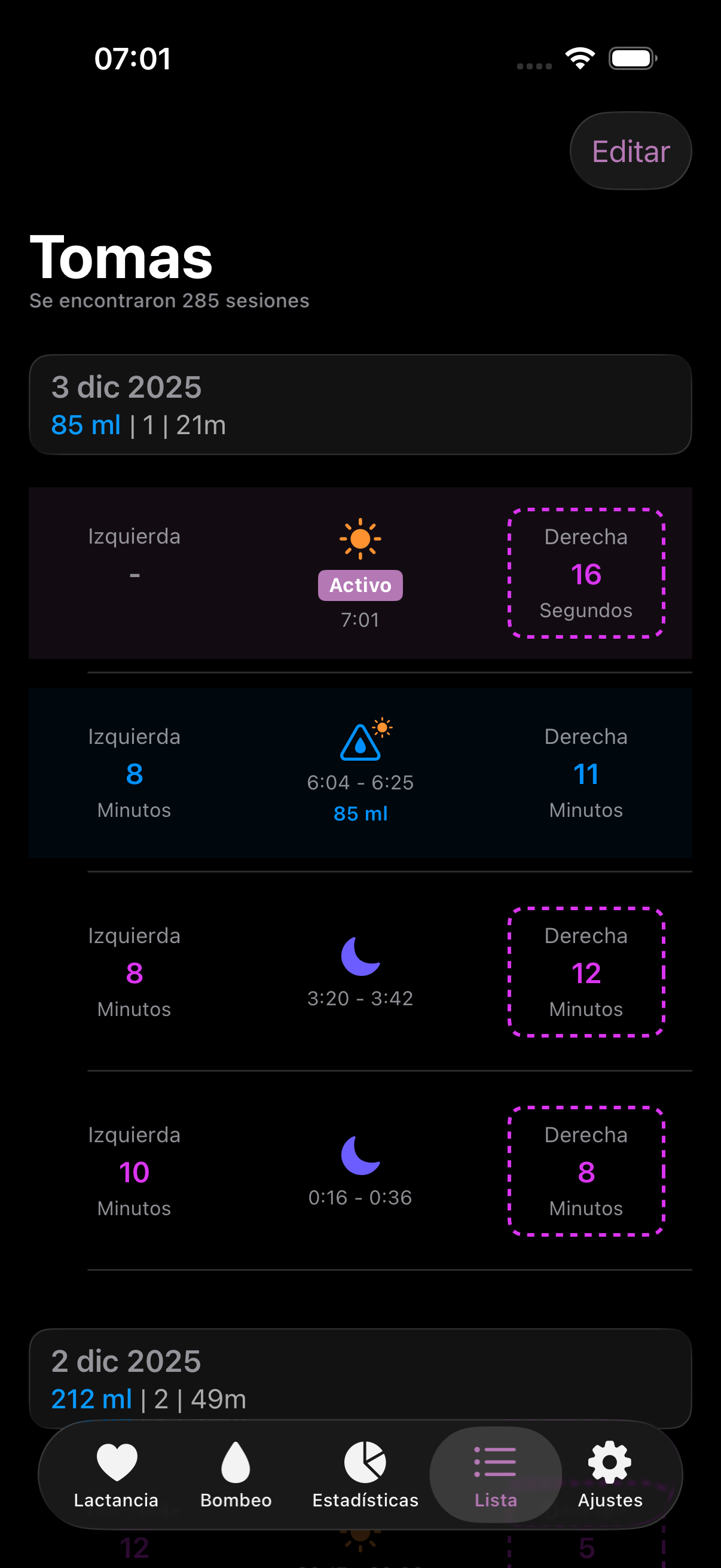 Amme app list dark mode