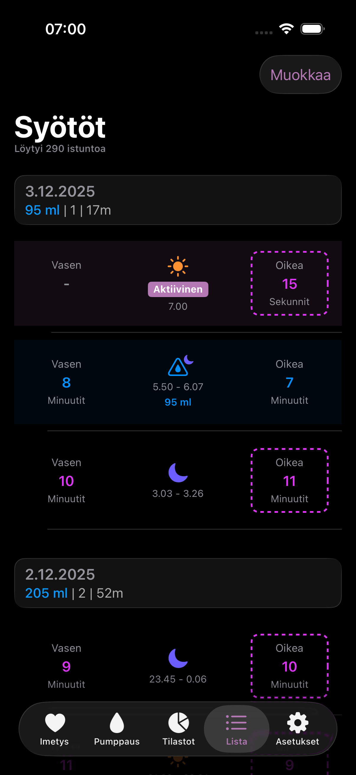 Amme app list dark mode