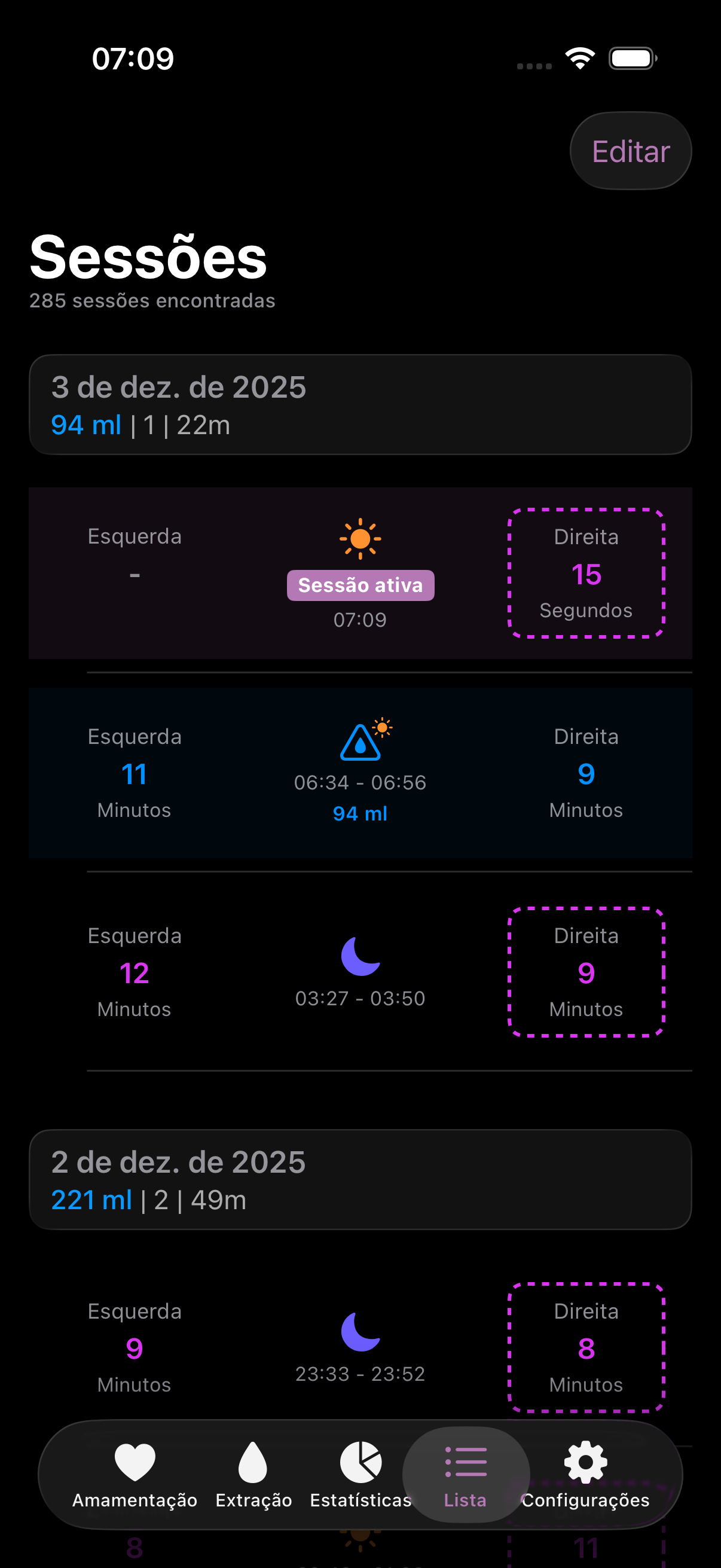 Amme app list dark mode